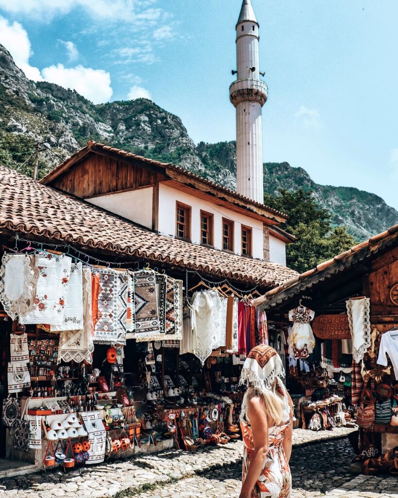 Shopping in the old bazaar in kruja