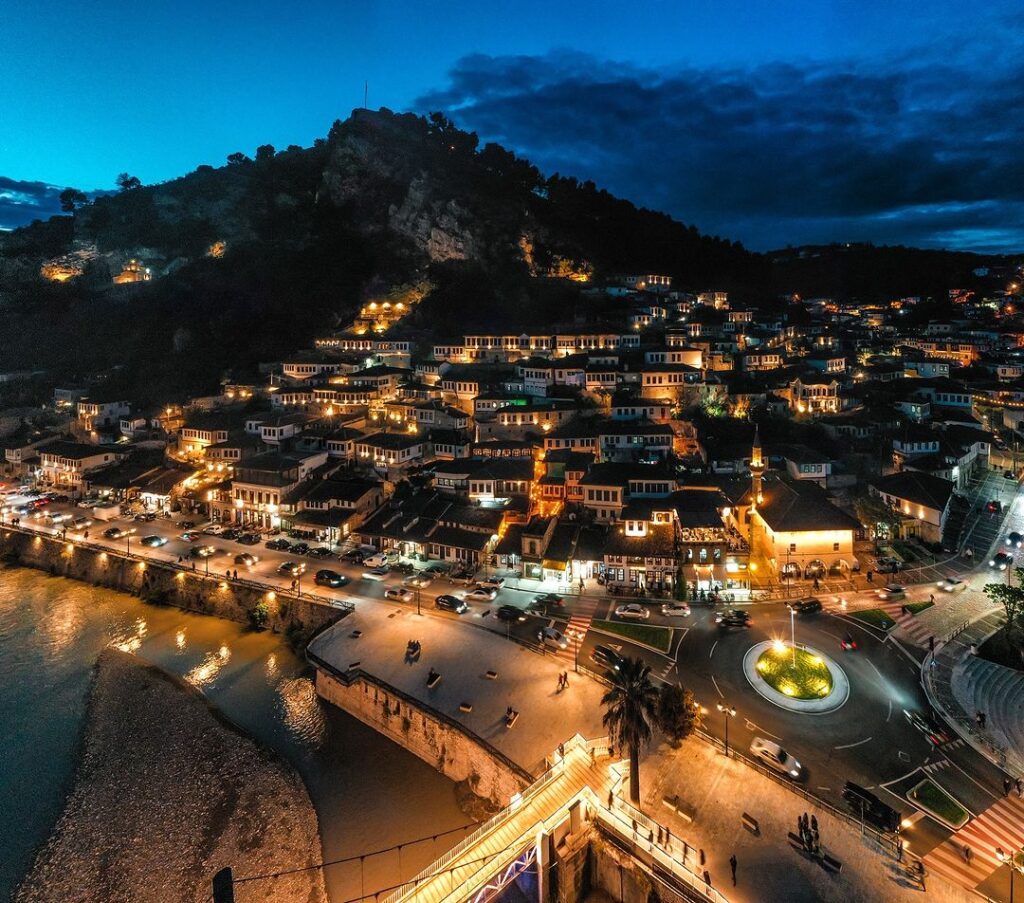 25 Best Places To Visit In Albania amayzing night view of berat city